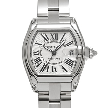 カルティエ ロードスター LM W62025V3  シルバー メンズ 時計 【中古】【wristwatch】