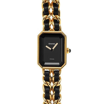 シャネル プルミエール L H0001 ブラック レディース 時計 【中古】【wristwatch】