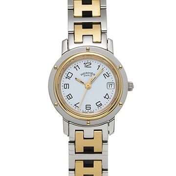エルメス クリッパー CL4.220.130/3752 ホワイト レディース 時計 【中古】【wristwatch】