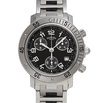 エルメス クリッパー ダイバー クロノグラフ CL2.910 ブラック メンズ 時計 【中古】【wristwatch】