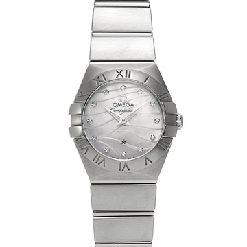 オメガ コンステレーション クォーツ 24ミリ 123.10.24.60.55.003 ホワイトシェル/ダイヤモンド レディース 時計 【中古】【wristwatch】