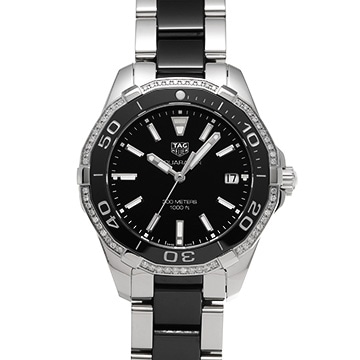 タグ ホイヤー アクアレーサー クォーツ WAY131G.BA0913 ブラック レディース 時計 【中古】【wristwatch】