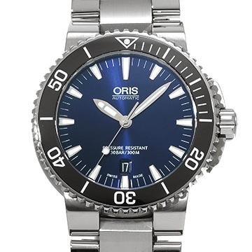 オリス アクイス デイト 01 733 7653 4135-07 8 26 01PEB ブルー メンズ 時計 【中古】【wristwatch】