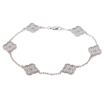 ヴァン クリーフ&アーペル スウィートアルハンブラ ブレスレット 6モチーフ シルバー VCARO85700 K18ホワイトゴールド WG レディース ジュエリー 【中古】【jewelry】