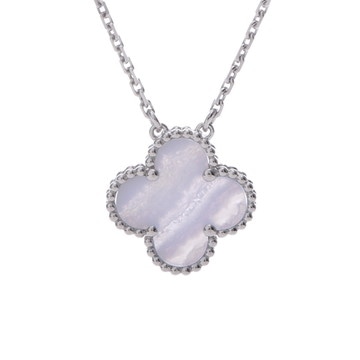 ヴァン クリーフ&アーペル ヴィンテージアルハンブラ ネックレス シルバー K18ホワイトゴールド WG レディース ジュエリー 【中古】【jewelry】