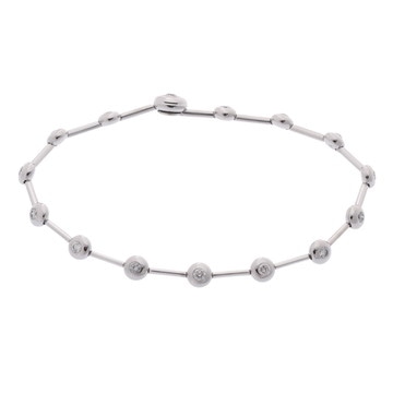 ミキモト ステーション ブレスレット シルバー K18ホワイトゴールド WG レディース ジュエリー 【中古】【jewelry】