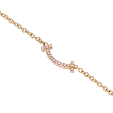 ティファニー Tスマイル ブレスレット ミニ ゴールド K18イエローゴールド YG レディース ジュエリー 【中古】【jewelry】