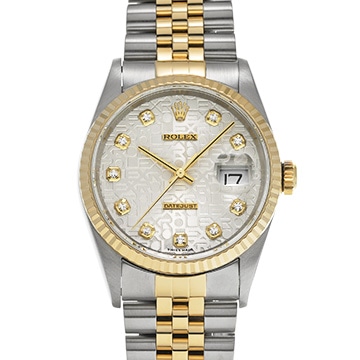ロレックス デイトジャスト 16233G シルバーコンピュータ/ダイヤモンド メンズ 時計 【中古】【wristwatch】