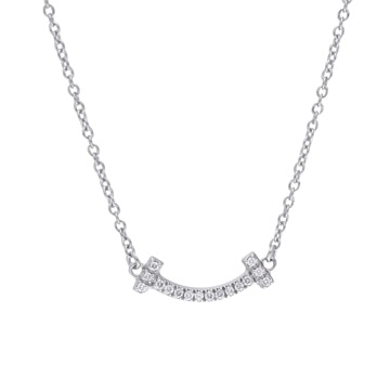 ティファニー Tスマイル ネックレス ミニ シルバー K18ホワイトゴールド WG レディース ジュエリー 【中古】【jewelry】