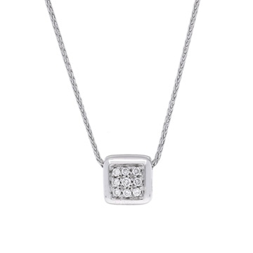 ダミアーニ スクエアモチーフネックレス シルバー K18ホワイトゴールド WG レディース ジュエリー 【中古】【jewelry】