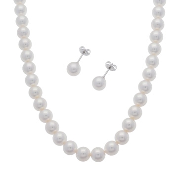 ミキモト パールネックレス ピアス 2点セット 8.0mm シルバー K18ホワイトゴールド WG/パール レディース ジュエリー 【中古】【jewelry】