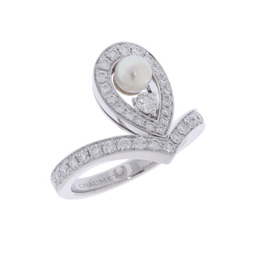 ショーメ ジョゼフィーヌエグレット リング #46 シルバー 083289-046 K18ホワイトゴールド WG/パール レディース ジュエリー 【中古】【jewelry】