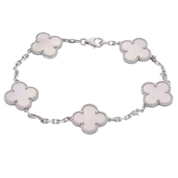 ヴァン クリーフ&アーペル ヴィンテージアルハンブラ ブレスレット 5P シルバー K18ホワイトゴールド WG レディース ジュエリー 【中古】【jewelry】