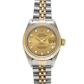 ロレックス デイトジャスト 69173G シャンパン/ダイヤモンド レディース 時計 【中古】【wristwatch】