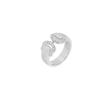 カルティエ 2Cブークルセ リング #50 シルバー K18ホワイトゴールド WG レディース ジュエリー 【中古】【jewelry】