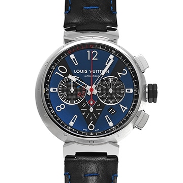 ルイ ヴィトン タンブール クロノグラフ Q102V ブルー/ブラック メンズ 時計 【中古】【wristwatch】