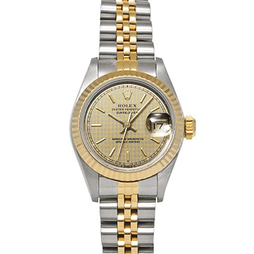 ロレックス デイトジャスト 69173 シャンパンハウンズトゥース レディース 時計 【中古】【wristwatch】