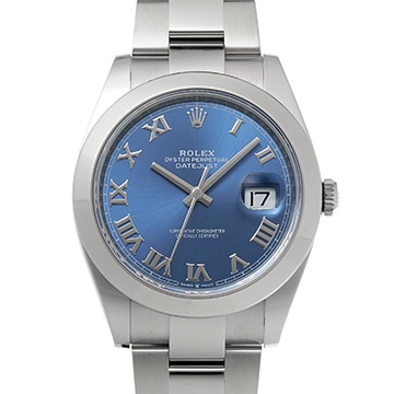 ロレックス デイトジャスト 41 126300 アズーロブルー メンズ 時計 【中古】【wristwatch】