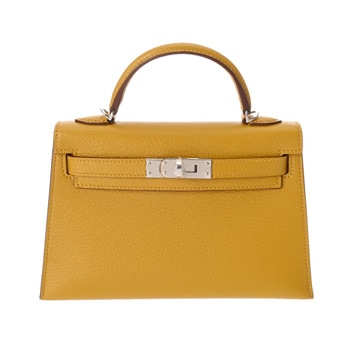 エルメス ミニケリー2  ヴェルソ ジョーヌアンプル/キャラメル シェーブル レディース バッグ 【未使用】【bag】