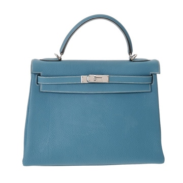 エルメス ケリー 28 内縫い  ブルージーン トゴ レディース バッグ 【中古】【bag】