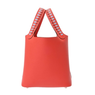 エルメス ピコタンロック MM トレサージュ ルージュクー/ブルーノール/ルージュアッシュ ヴォーエプソン レディース バッグ 【中古】【bag】