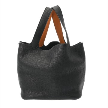 エルメス ピコタン ロックMM エクラ ブラック/ゴールド トリヨンクレマンス/ヴォースイフト レディース バッグ 【中古】【bag】