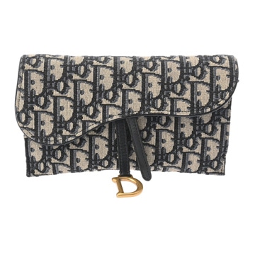 ディオール Saddle チェーンポーチ スモール ブルー S5614CTZZQ_M928 オブリーク・ジャガードキャンバス レディース 【中古】【bag】