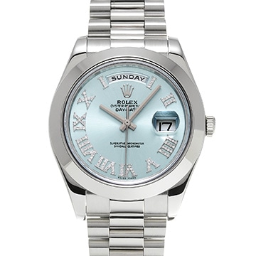 ロレックス デイデイトII 218206 アイスブルー/ダイヤモンド メンズ 時計 【中古】【wristwatch】