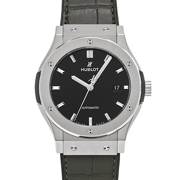 ウブロ クラシックフュージョン チタニウム ブラックシャイニー 日本限定 542.NX.1270.LR ブラックラッカー メンズ 時計 【中古】【wristwatch】