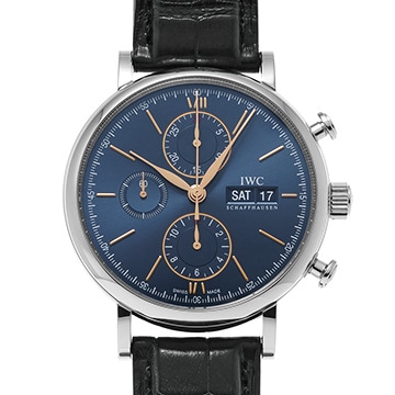 IWC ポートフィノ クロノグラフ IW391036 ブルー メンズ 時計 【中古】【wristwatch】