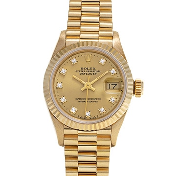 ロレックス デイトジャスト 69178G シャンパン/ダイヤモンド レディース 時計 【中古】【wristwatch】