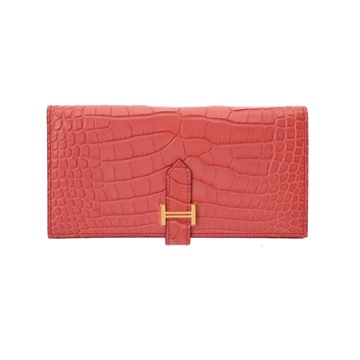 エルメス ベアン スフレ ブーゲンビリア アリゲーターマット レディース 財布 【未使用】【purse】