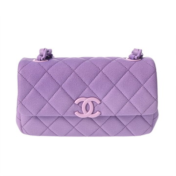 シャネル マトラッセ ミニ フラップバッグ  パープル AS4598 グレインドカーフスキン レディース バッグ 【中古】【bag】