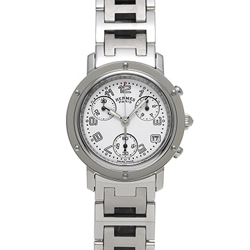 エルメス クリッパー クロノグラフ CL1.310 ホワイト レディース 時計 【中古】【wristwatch】