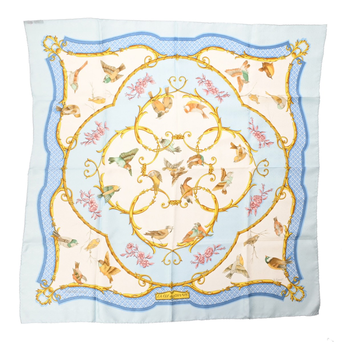 エルメス カレ90 LA CLE DES CHAMPS マルチカラー シルク100％ レディース 【中古】【other】