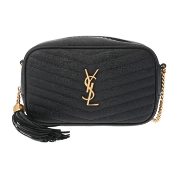 サンローラン ルーミニバッグ ブラック YSL612579.0221 グレインドプードルエンボスレザー レディース バッグ 【中古】【bag】