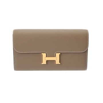 エルメス コンスタンスロング トゥーゴー エトゥープ ヴォーエプソン ユニセックス 財布 【未使用】【purse】