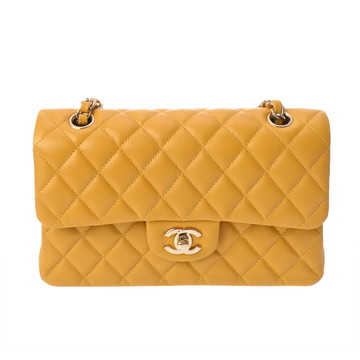 シャネル マトラッセ クラシック スモール ハンドバッグ 23cm イエロー A01113 グレインドカーフスキン レディース バッグ 【中古】【bag】