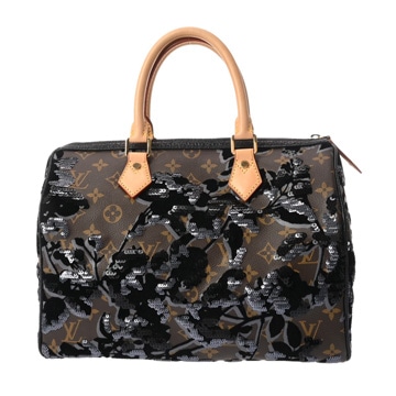 ルイ ヴィトン モノグラムフルール ドゥ ジェ スピーディ30 ブラウン/ブラック M40436 モノグラムキャンバス ユニセックス バッグ 【中古】【bag】