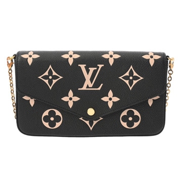 ルイ ヴィトン バイカラーモノグラムアンプラント ポシェットフェリシー 2WAYクラッチバッグ ノワール/ベージュ M82479 レザー レディース バッグ 【中古】【bag】