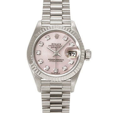 ロレックス レディ デイトジャスト 26 79179G ピンクシェル/ダイヤモンド レディース 時計 【中古】【wristwatch】