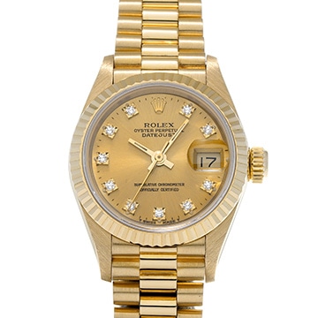 ロレックス デイトジャスト 69178G シャンパン/ダイヤモンド レディース 時計 【中古】【wristwatch】
