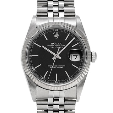 ロレックス デイトジャスト 16234 ブラック メンズ 時計 【中古】【wristwatch】