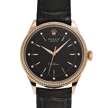 ロレックス チェリーニ タイム 50605RBR ブラック/ダイヤモンド メンズ 時計 【中古】【wristwatch】
