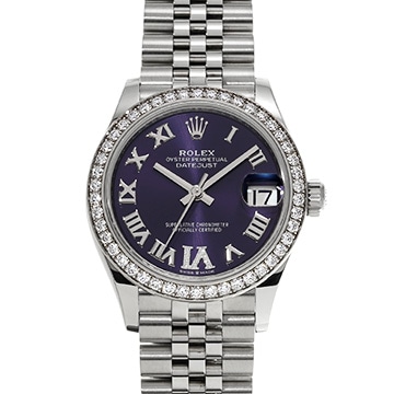 ロレックス デイトジャスト 31 278384RBR オーベルジーヌ/ダイヤモンド ユニセックス 時計 【中古】【wristwatch】