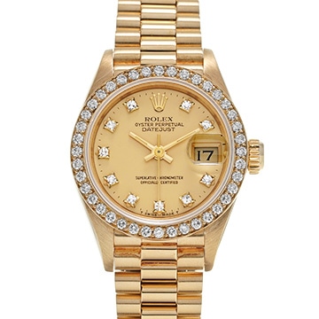 ロレックス デイトジャスト 69138G シャンパン/ダイヤモンド レディース 時計 【中古】【wristwatch】