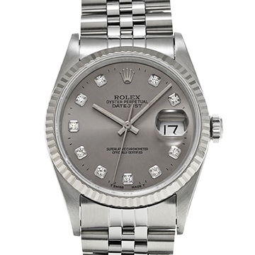ロレックス デイトジャスト 16234G シルバー/ダイヤモンド メンズ 時計 【中古】【wristwatch】