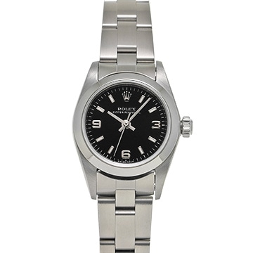 ロレックス オイスターパーペチュアル 76080 ブラック レディース 時計 【中古】【wristwatch】