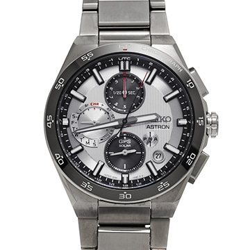 セイコー アストロン デュアルタイム クロノグラフ SBXC153 シルバー/ブラック メンズ 時計 【中古】【wristwatch】