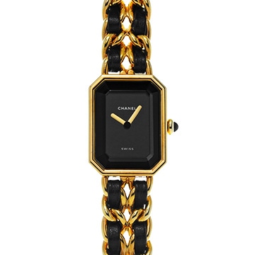 シャネル プルミエール L H0001 ブラック レディース 時計 【中古】【wristwatch】